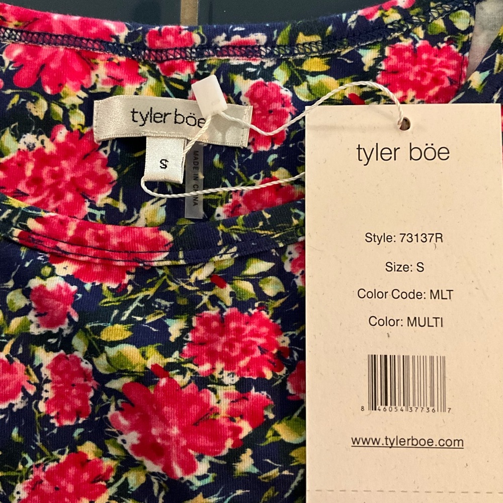 Tyler Boe Pink and Green Floral Dress NWT Small - Picture 6 of 6